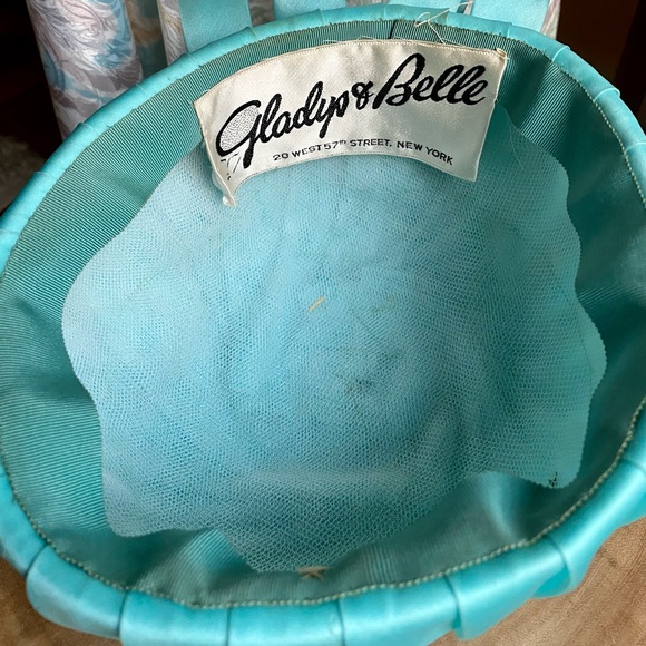 Vintage 1960s Sculptural Fantasy Silk Hat Fascinator Kentucky Derby Blue Hat - Picture 6 of 7